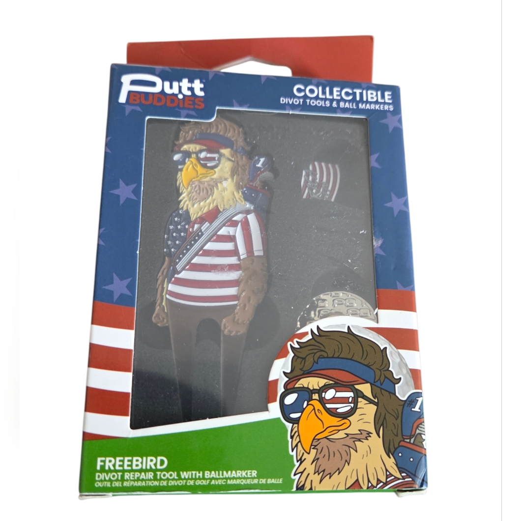Putt Buddies  New Merica Freebird Golf Divot Tool With Ball Marker  Hat Clip
